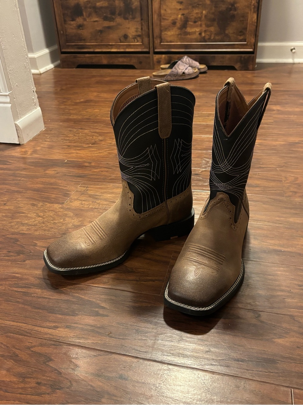 Ariat Brown Foot with Black Shaft Western Cowboy Boots